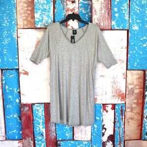 Women's Agnes & Dora Love Tunic Short Sleeve V-Neck XSMALL Gray NEW